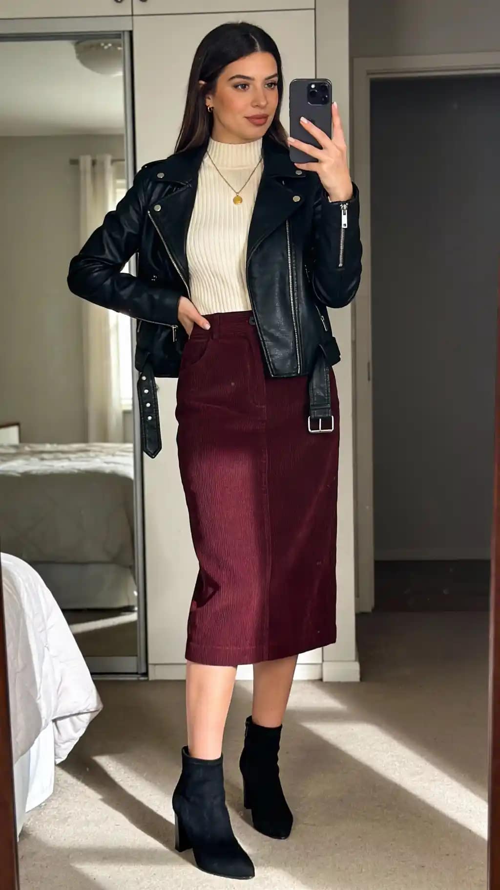 Deep Burgundy Corduroy Outfit