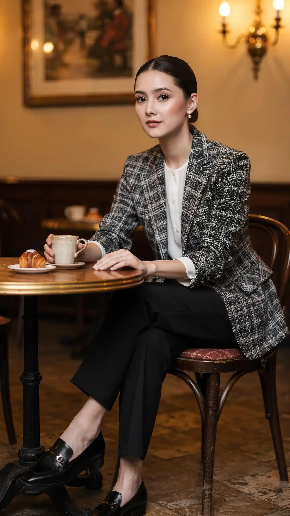 Tweed Blazer Brunch Style
