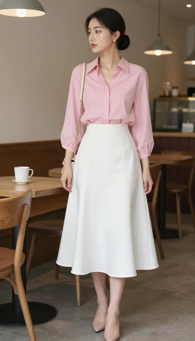 Chic White Skirt Brunch Look
