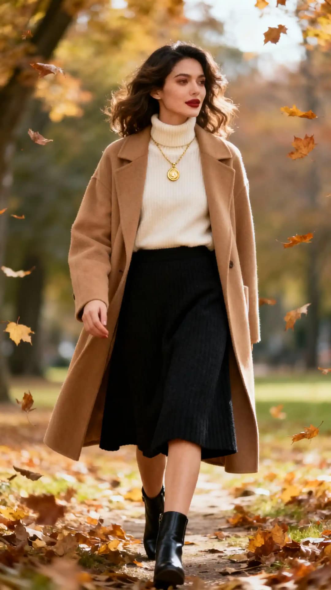 Layered Fall Black Skirt Style