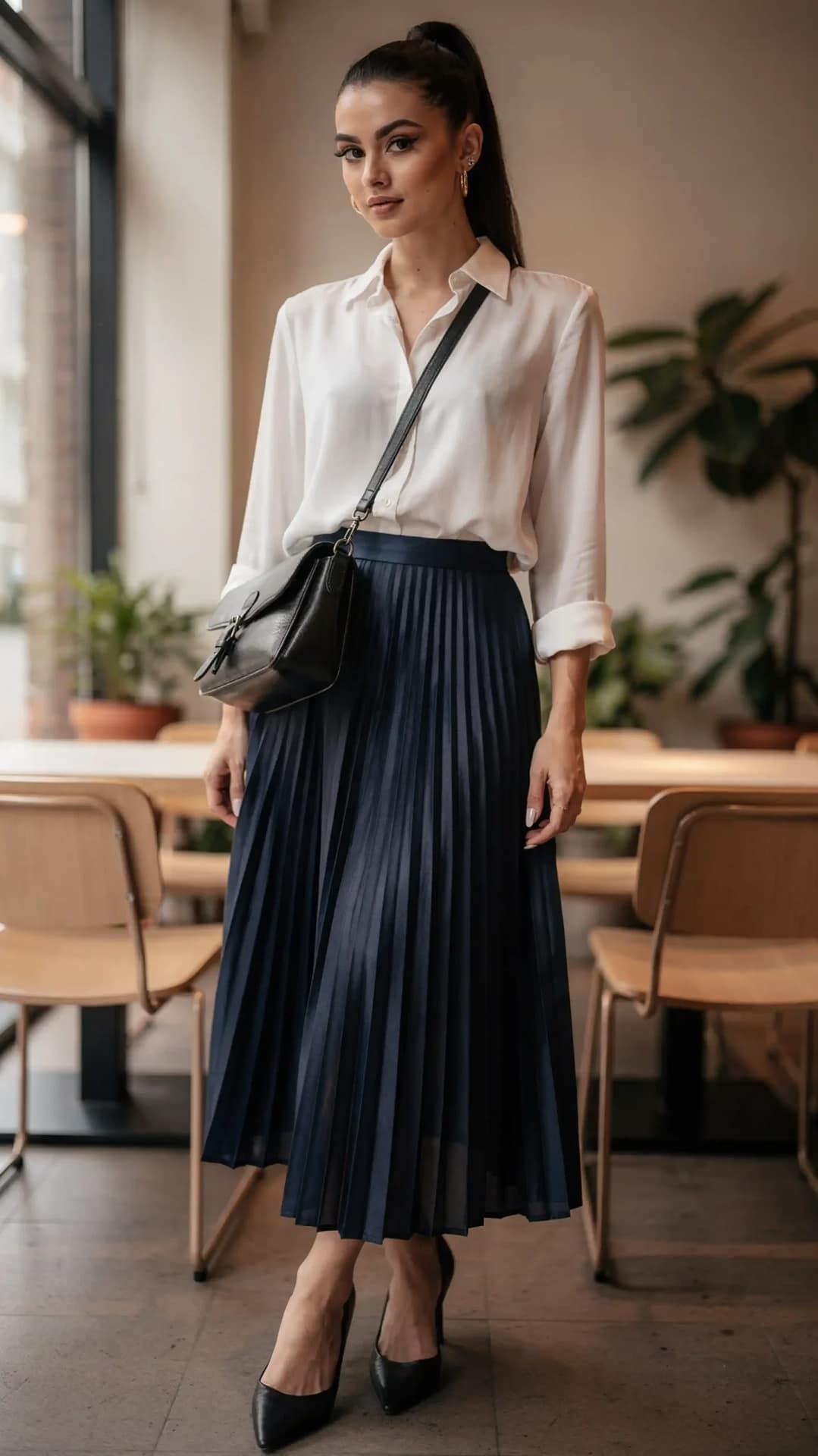 Chic Navy Skirt Combo