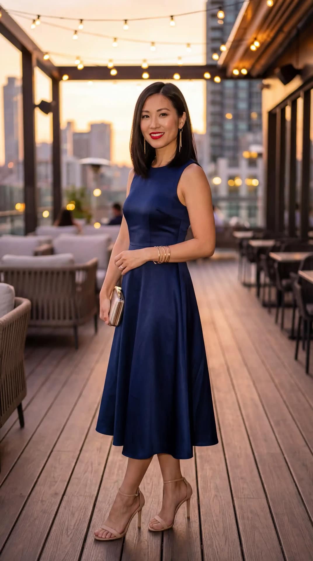 Elegant Navy Midi Dress
