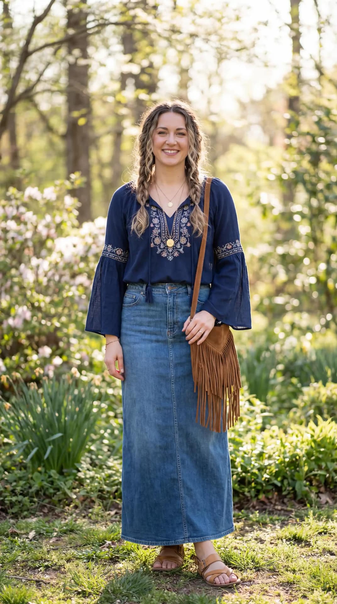 Navy Boho-Inspired Outfit