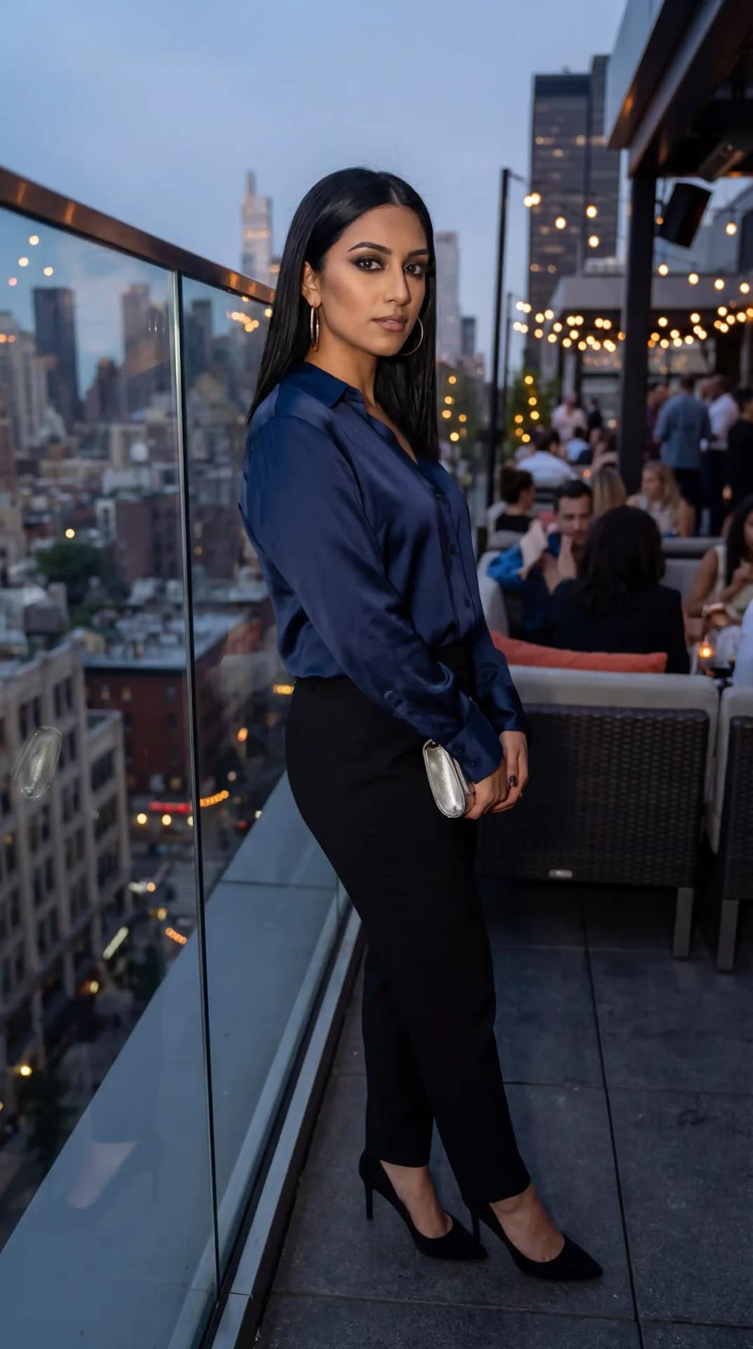 Navy Evening Blouse Combo